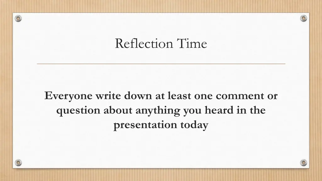 reflection time