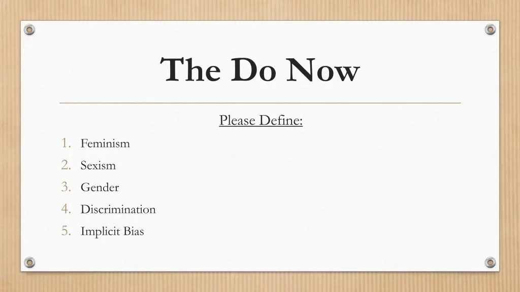 the do now