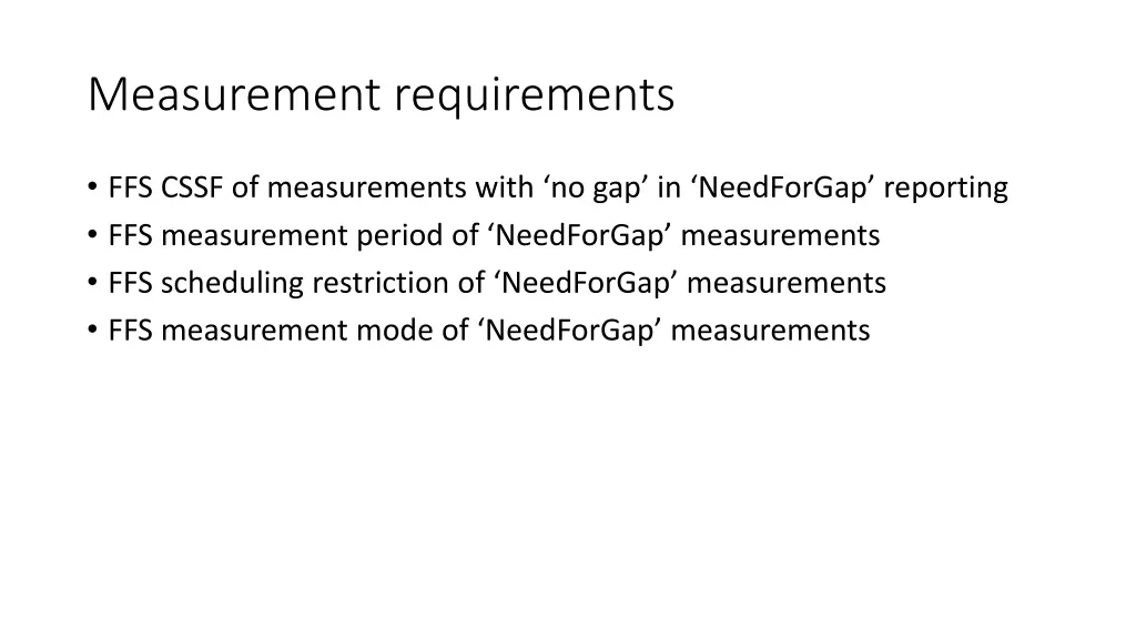 measurement requirements