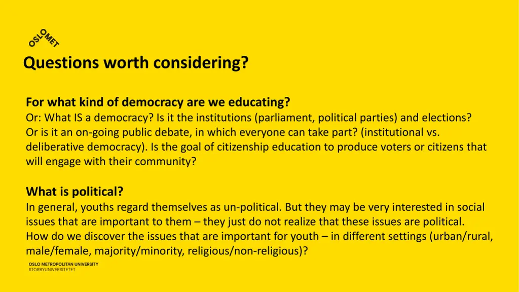 questions worth considering 1