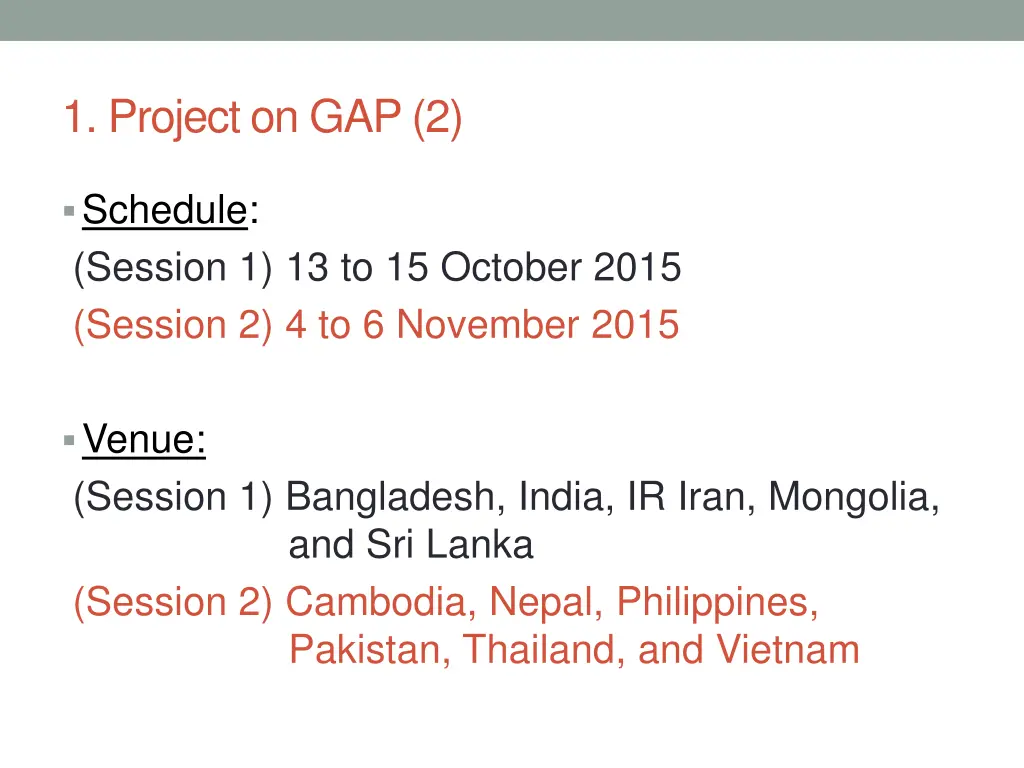 1 project on gap 2
