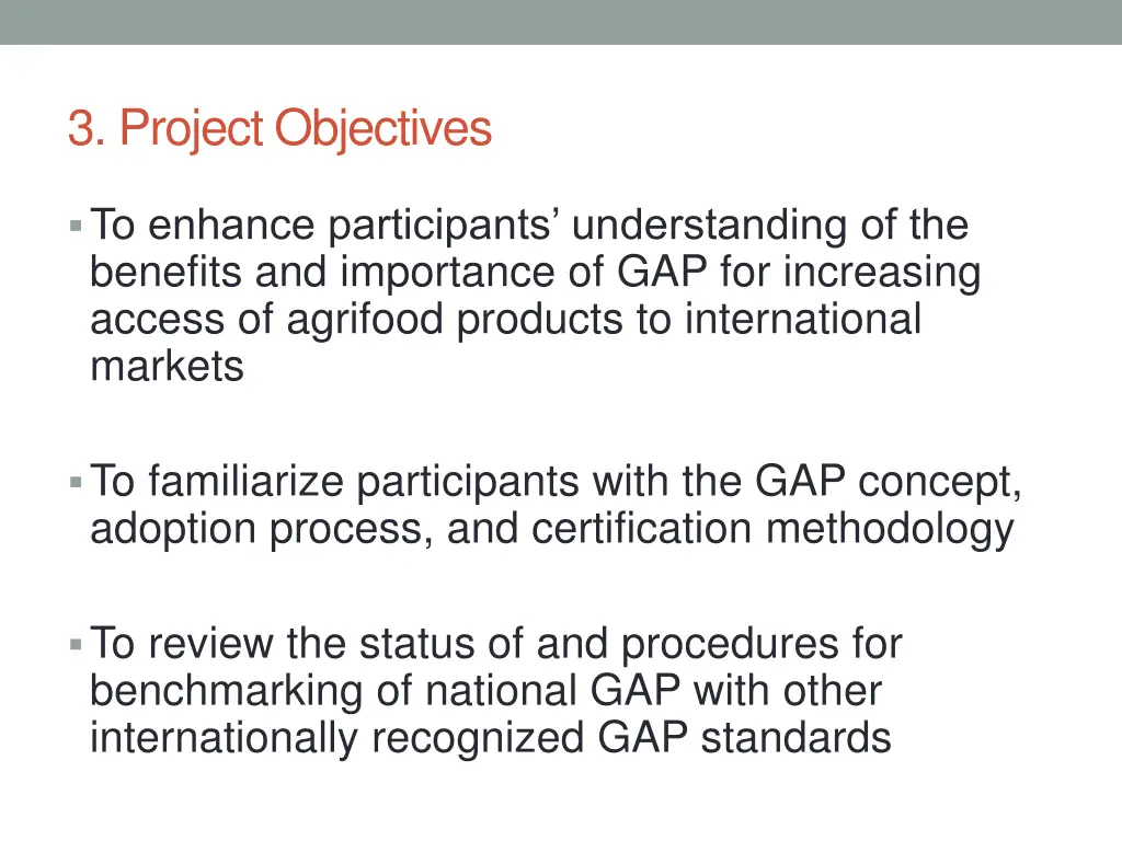 3 project objectives