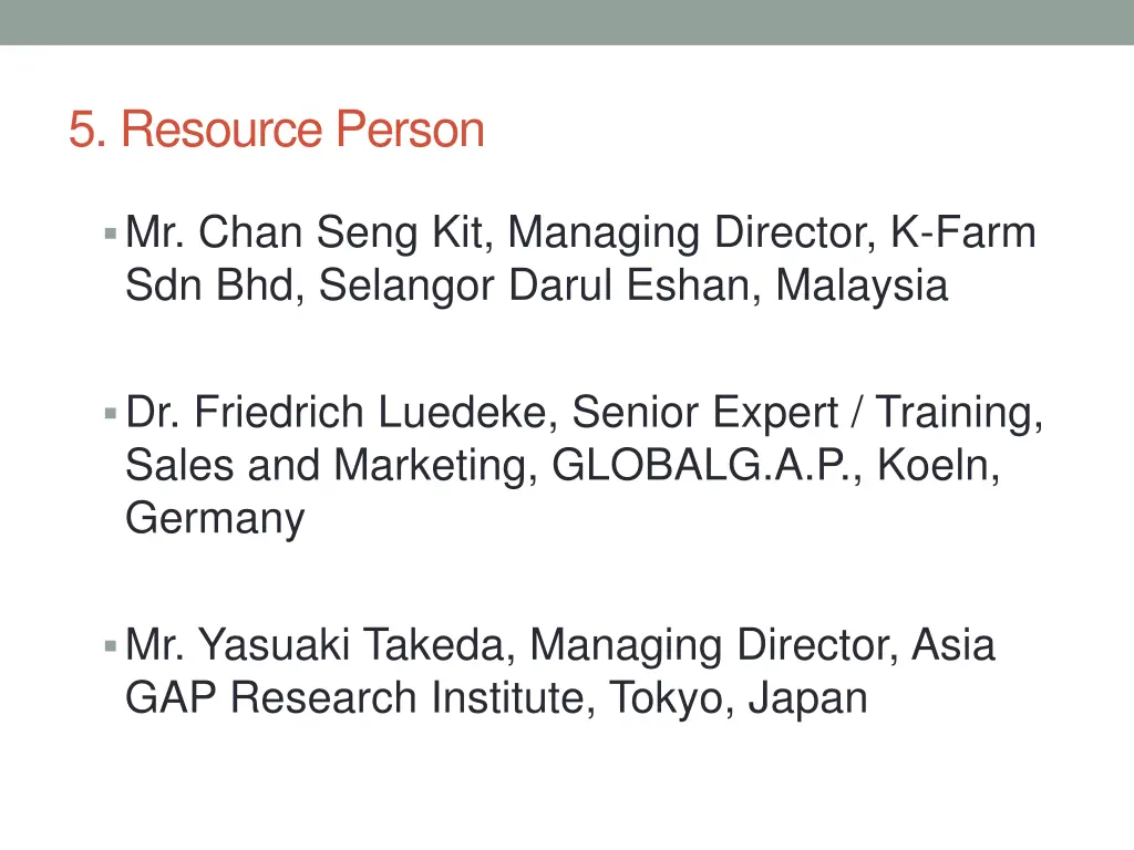 5 resource person