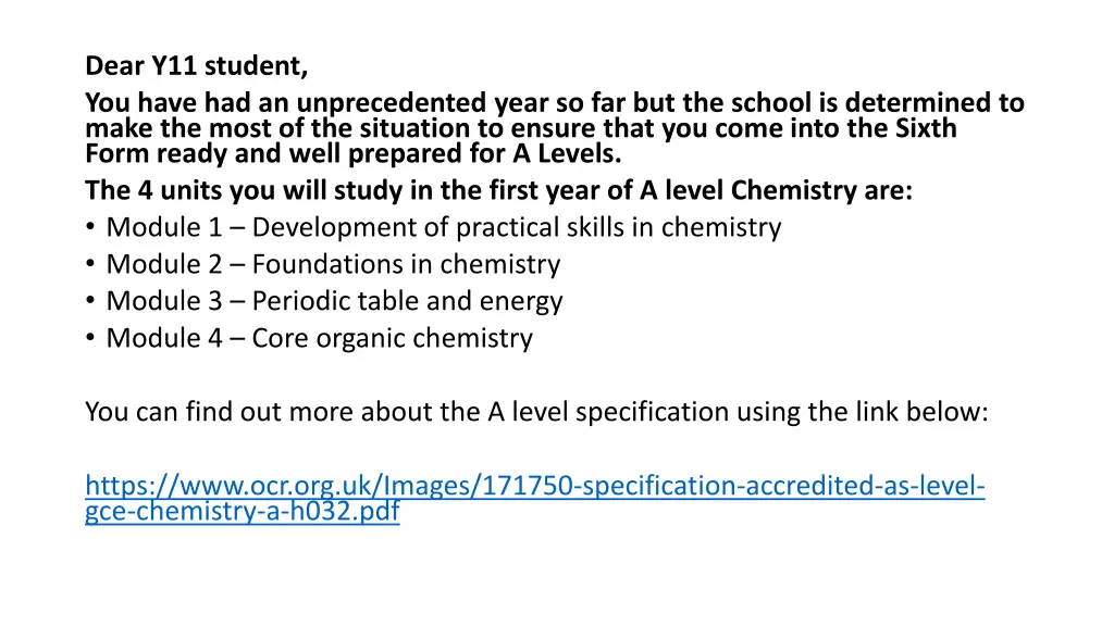 dear y11 student you have had an unprecedented
