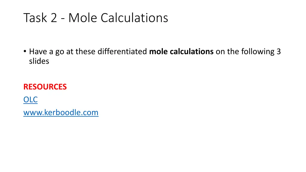 task 2 mole calculations