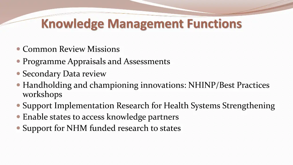 knowledge management functions