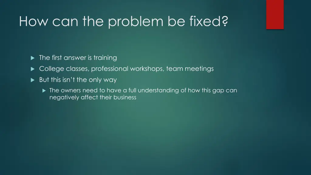 how can the problem be fixed