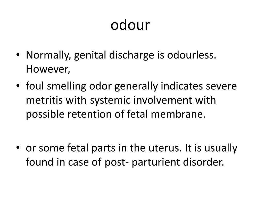 odour