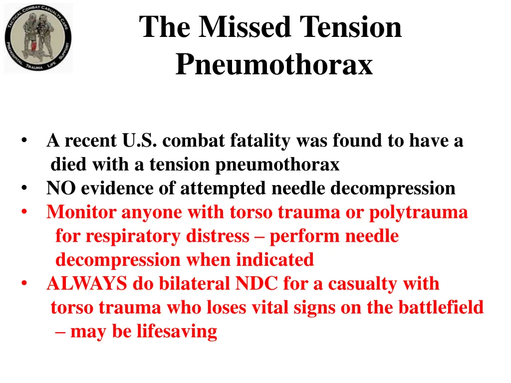the missed tension pneumothorax