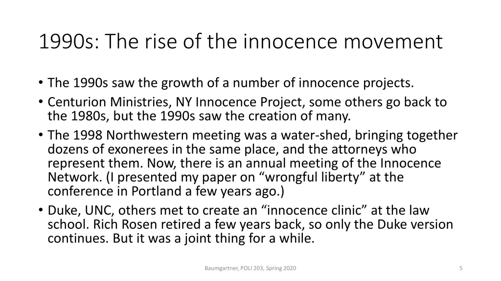 1990s the rise of the innocence movement