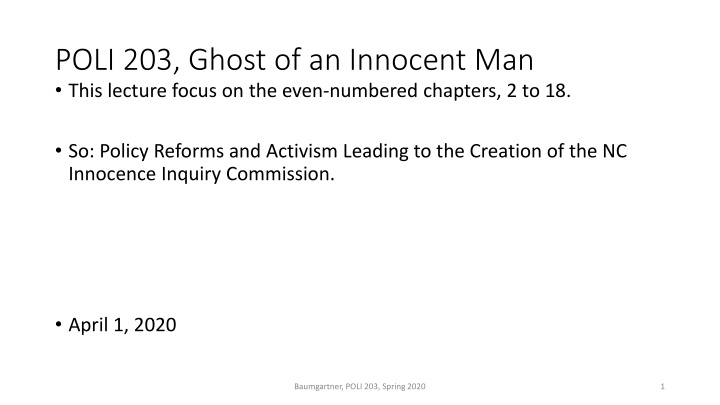 poli 203 ghost of an innocent man this lecture