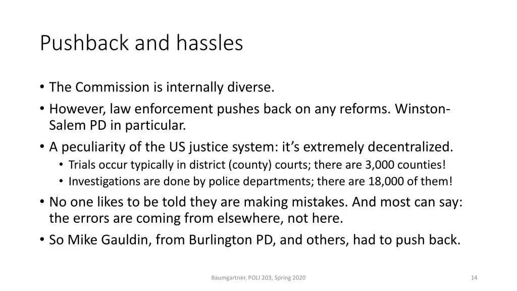 pushback and hassles