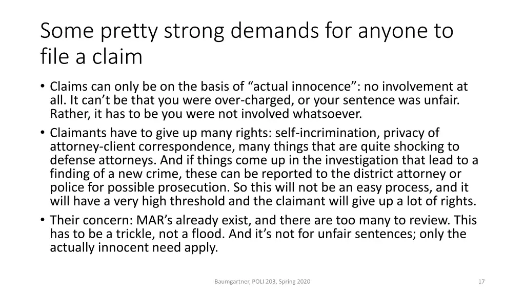 some pretty strong demands for anyone to file