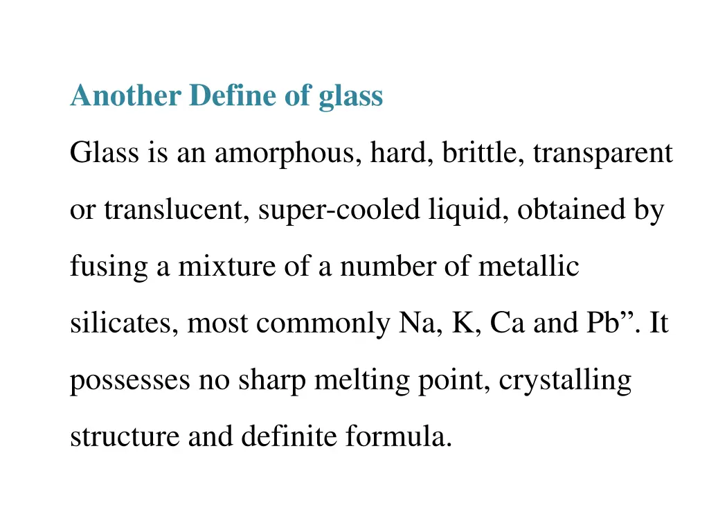 another define of glass