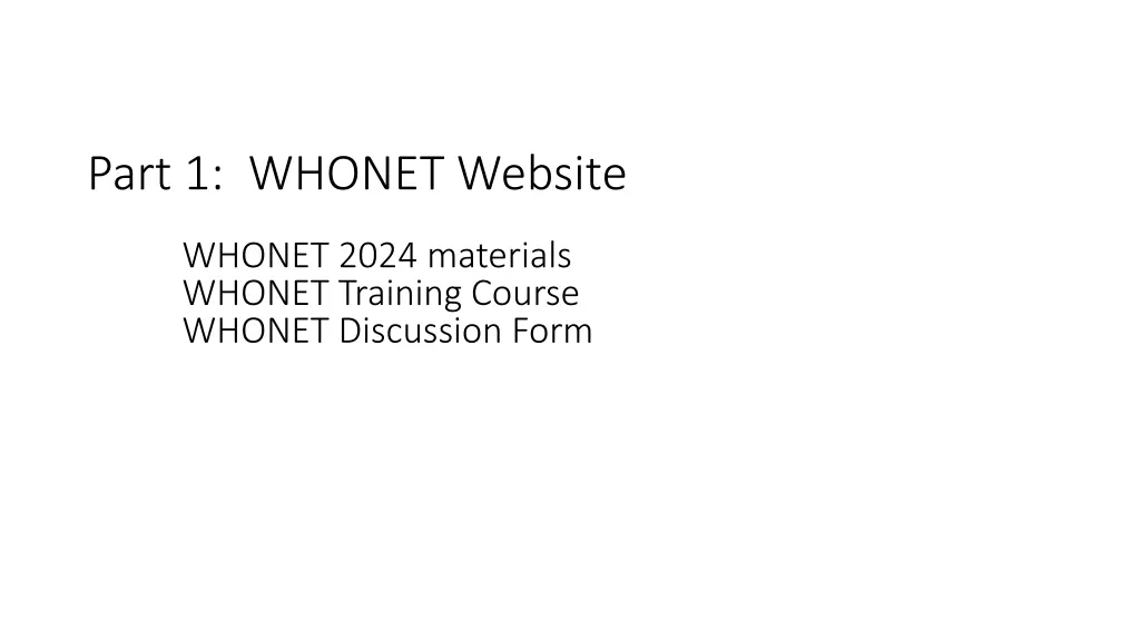 part 1 whonet website