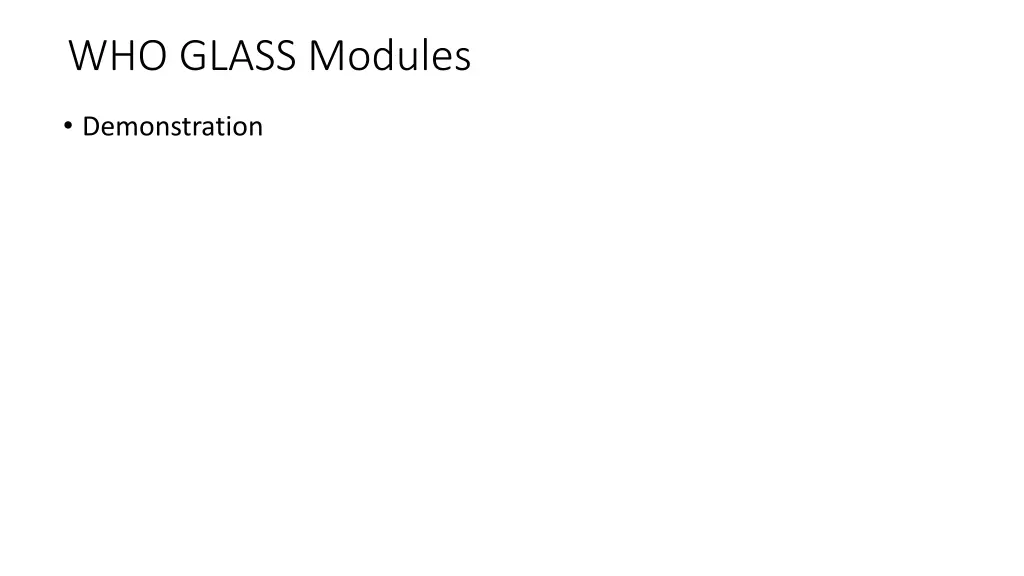 who glass modules 1