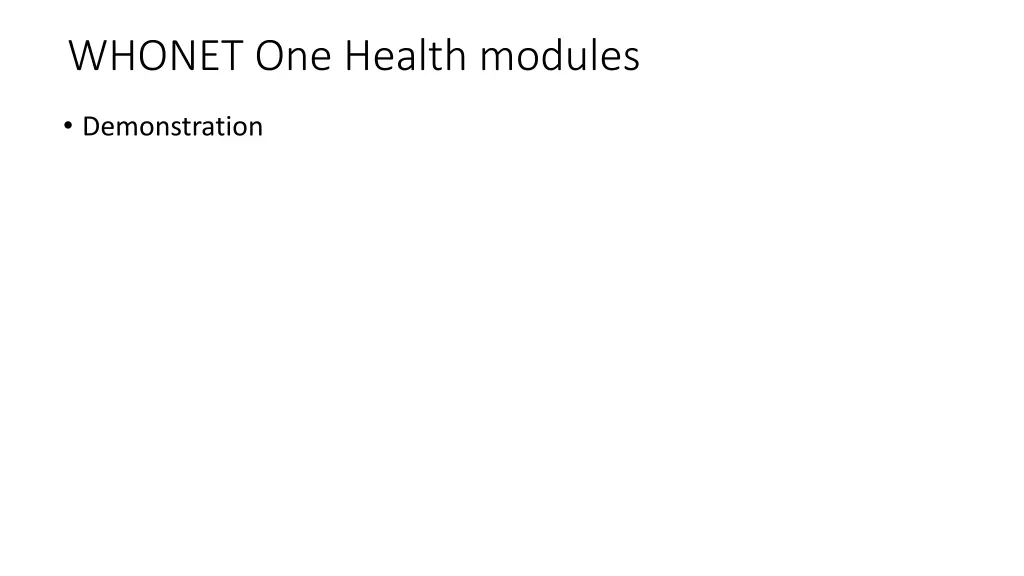 whonet one health modules