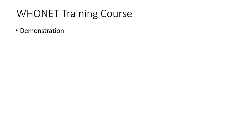 whonet training course 1