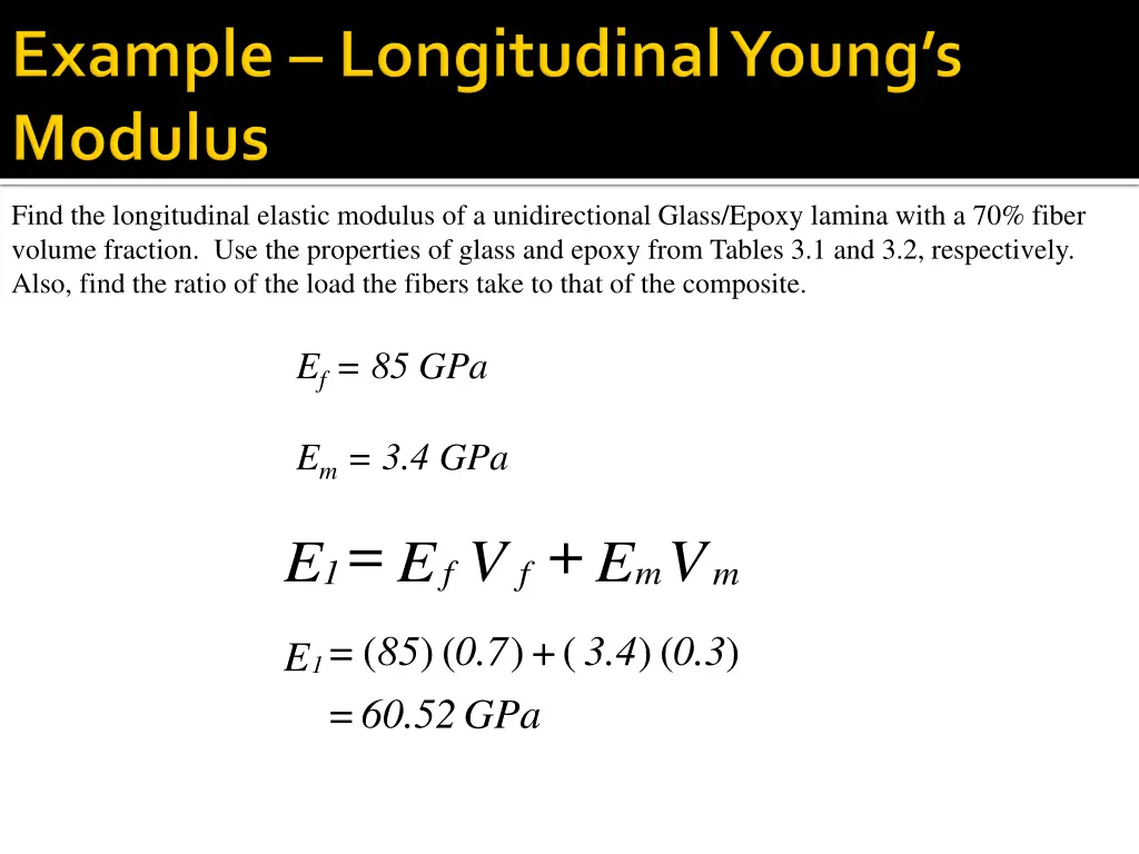 find the longitudinal elastic modulus