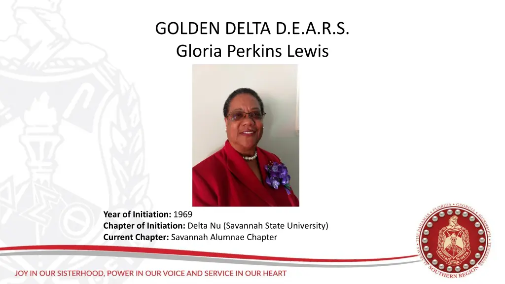 golden delta d e a r s gloria perkins lewis