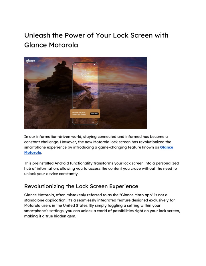 unleash the power of your lock screen with glance