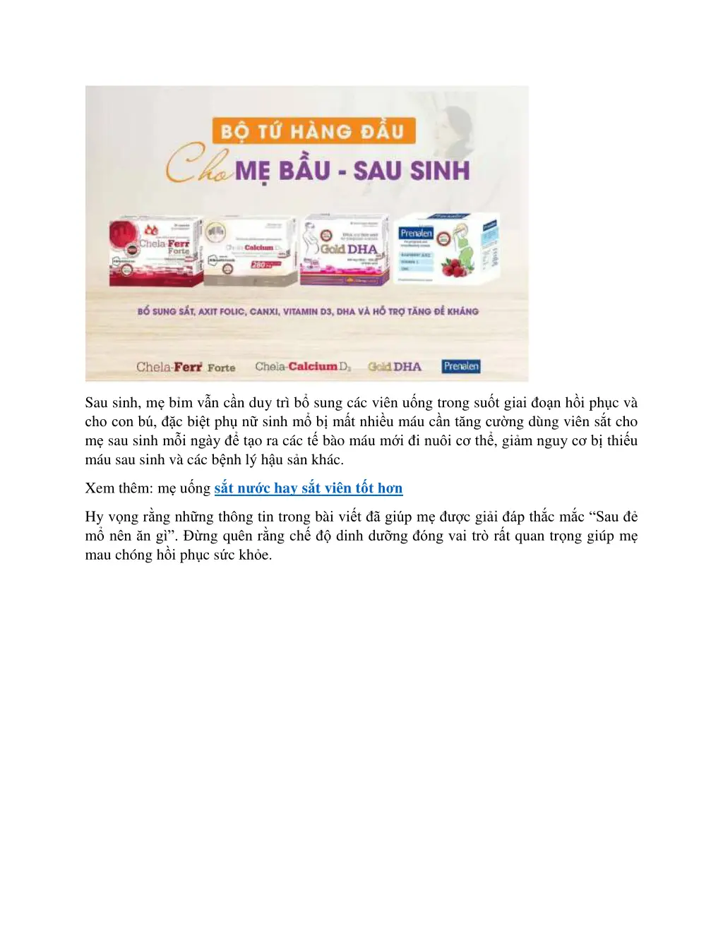 sau sinh m b m v n c n duy tr b sung