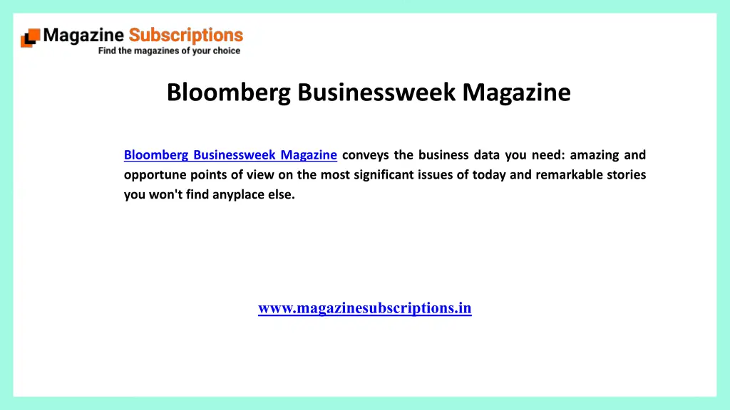 bloomberg businessweek magazine