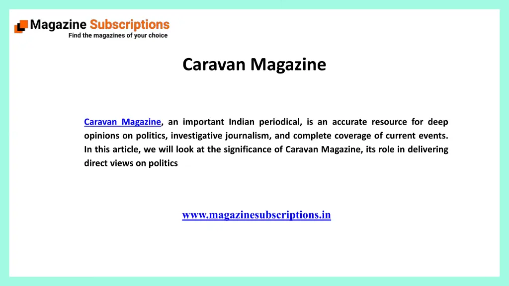 caravan magazine