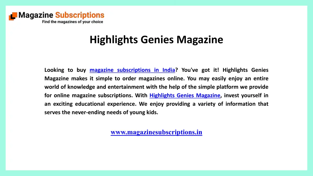 highlights genies magazine