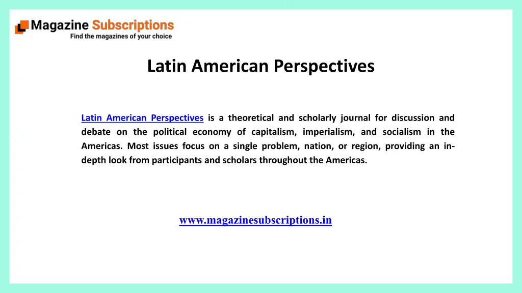 latin american perspectives