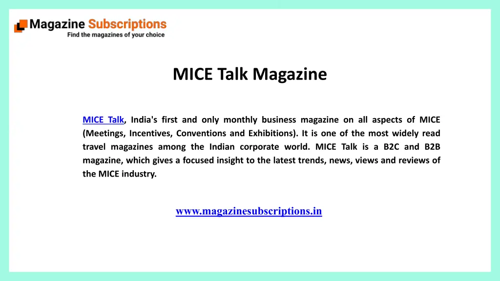 mice talk magazine