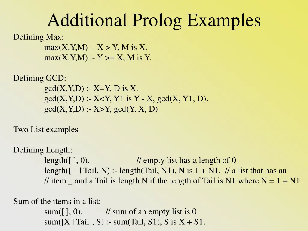 additional prolog examples defining