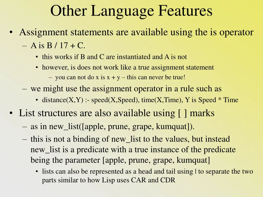other language features