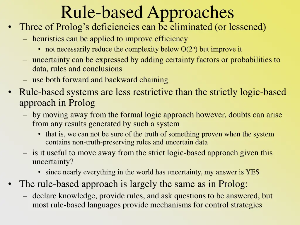rule based approaches three of prolog