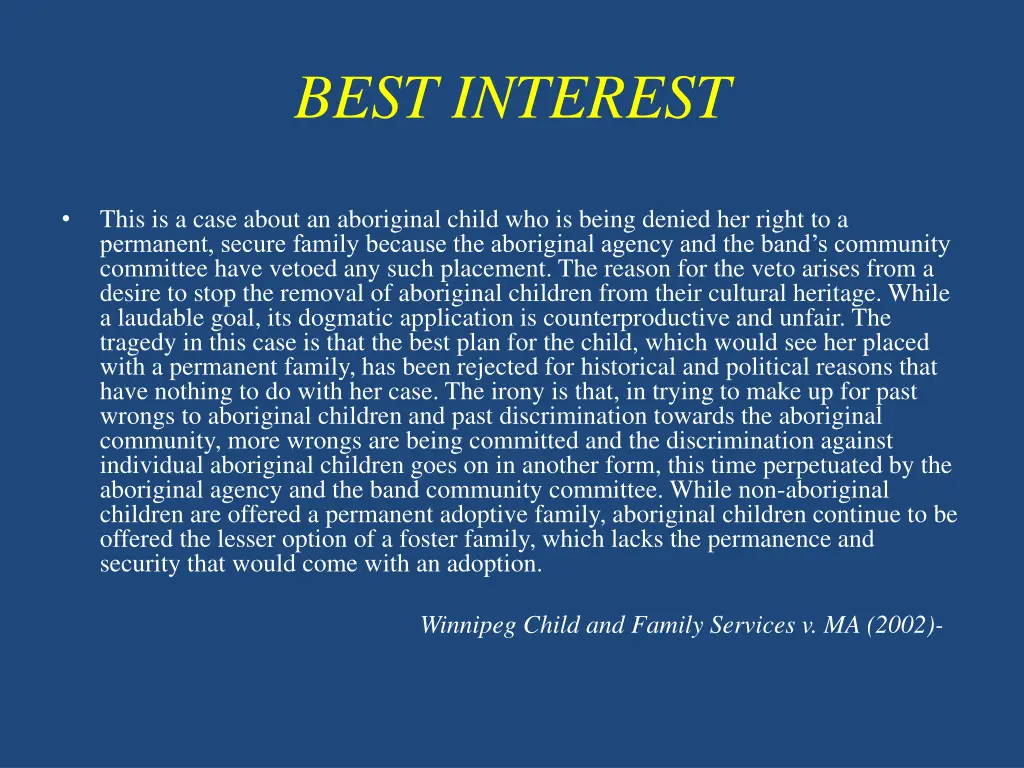 best interest