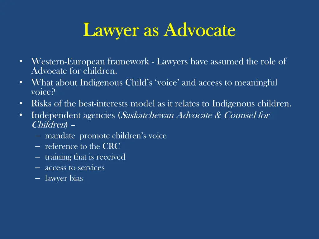 lawyer as advocate