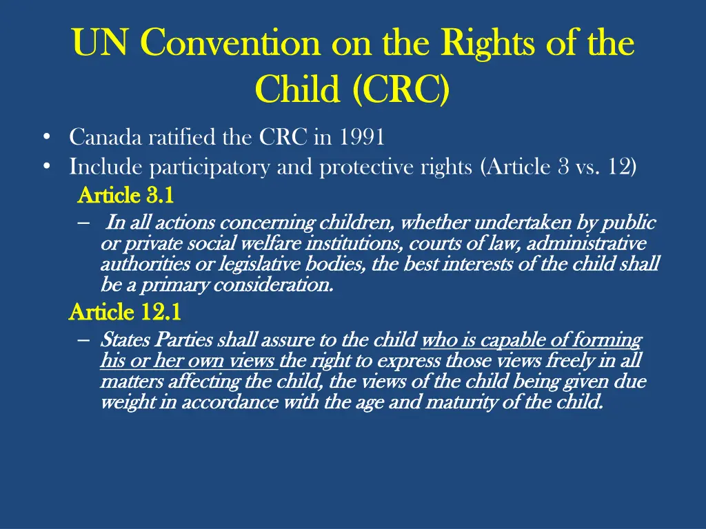 un convention on the rights of the child