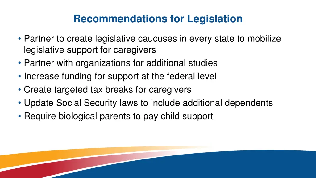 recommendations for legislation