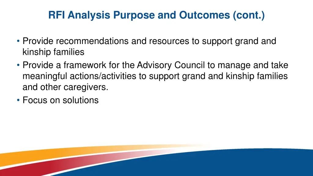 rfi analysis purpose and outcomes cont