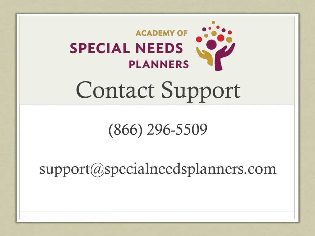 contact support