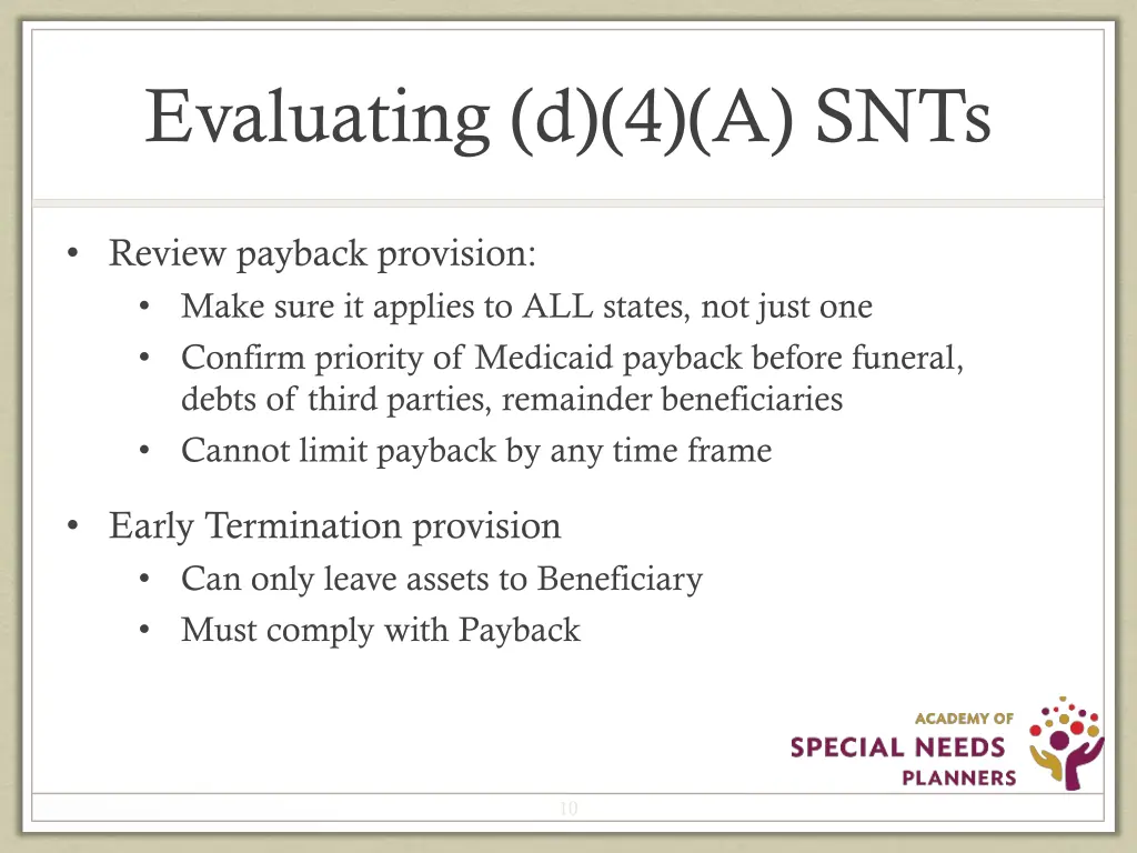 evaluating d 4 a snts 4