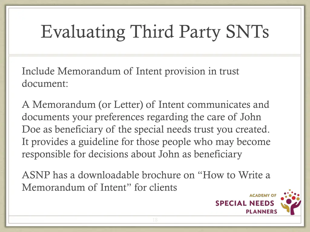 evaluating third party snts 4