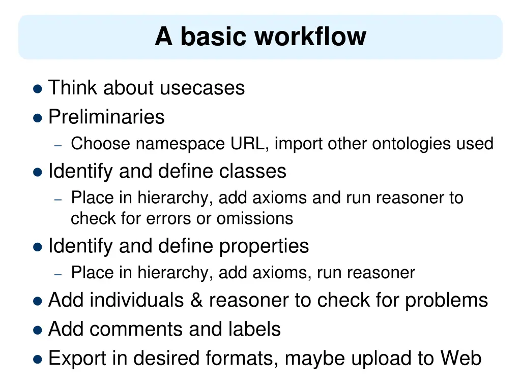 a basic workflow