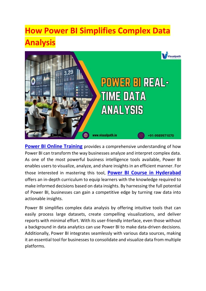 how power bi simplifies complex data analysis