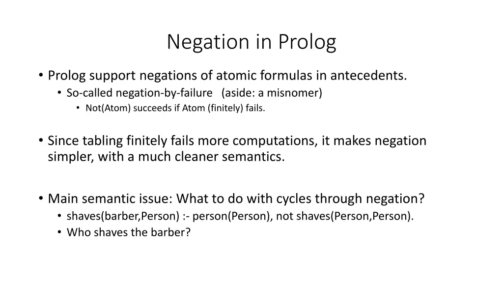 negation in prolog