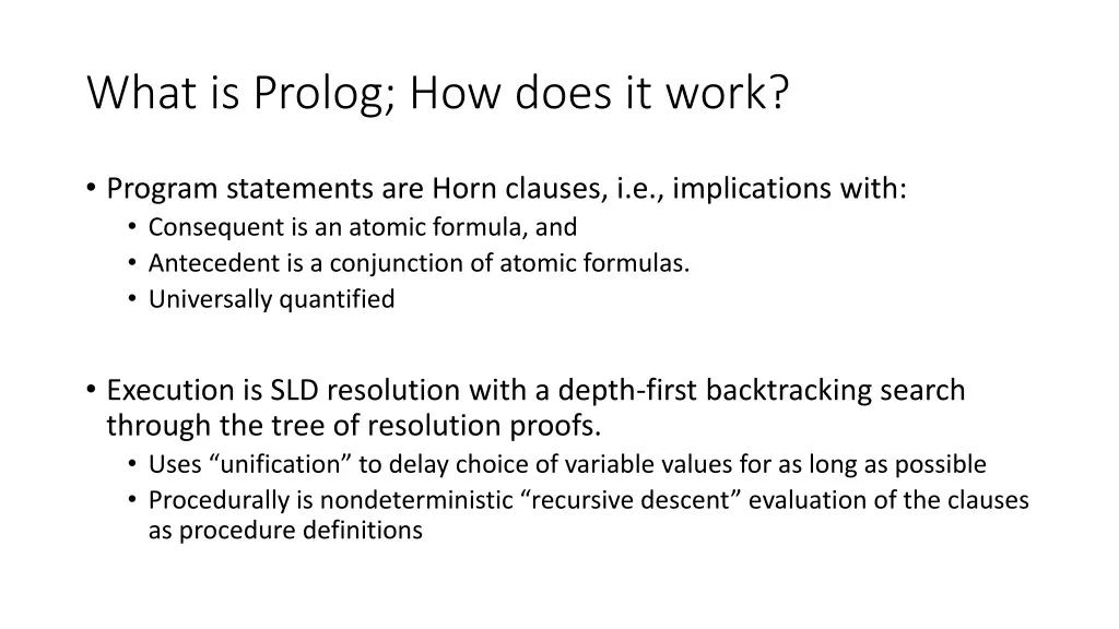 what is prolog how does it work