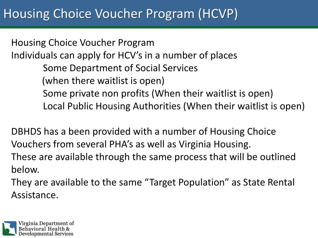 housing choice voucher program hcvp