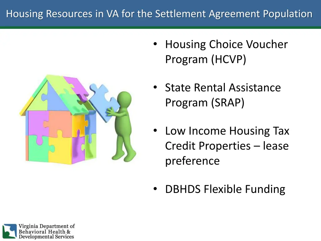 housing resources in va for the settlement