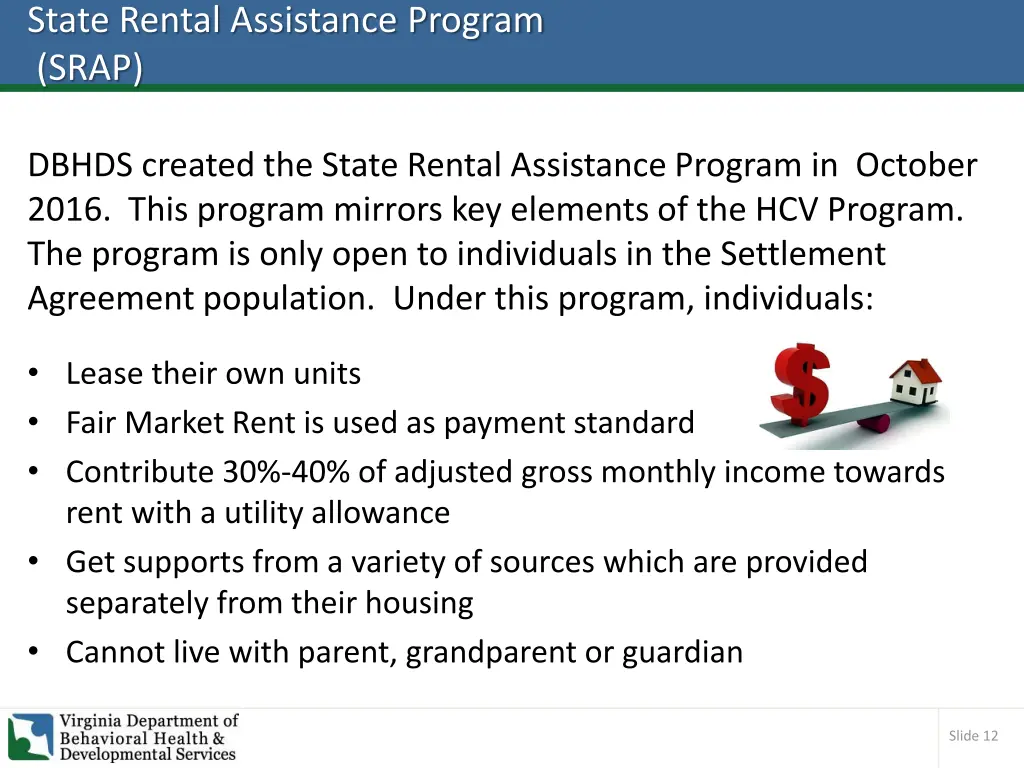 state rental assistance program srap