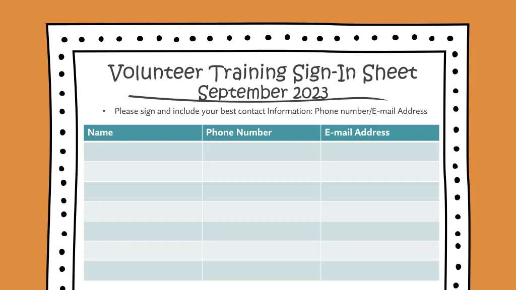 volunteer training sign in sheet september 2023 1